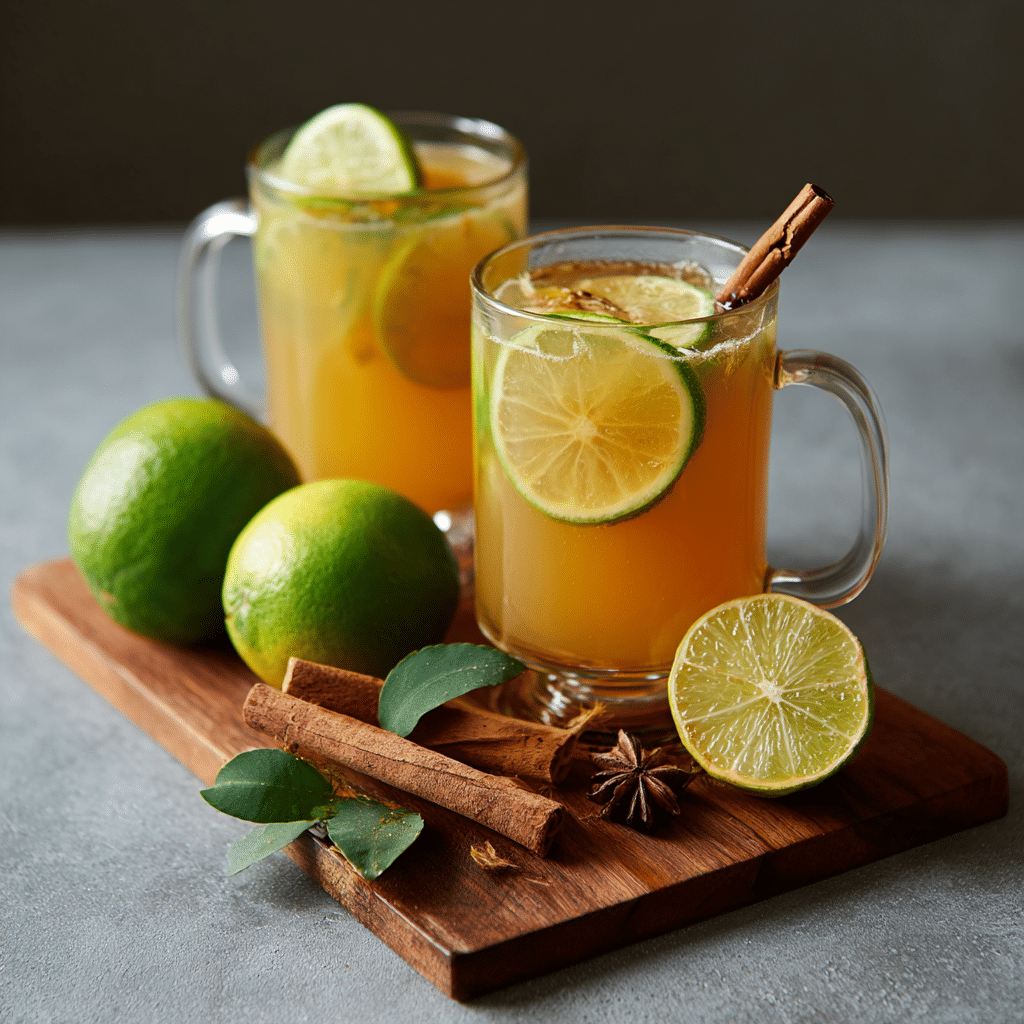 calamansi honey tonic with mint and ice