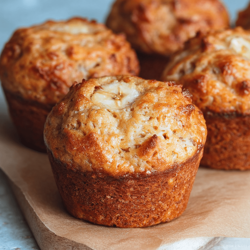 Cottage cheese banana muffins in muffin tin