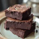sugar free brownies on rustic board