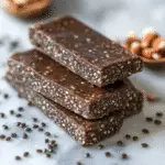 Sugar free protein bars on rustic counter